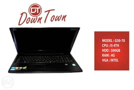 Laptop Lenovo Model No. . (G50-70),CPU: I5 4TH,RAM:4,HDD-500,VGA: INT 0