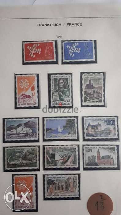 مجموعة طوابع بريد فرنسى سنة 1961 0