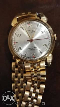 Tell gold women's watch 18 k with a gold Rolex strap 0