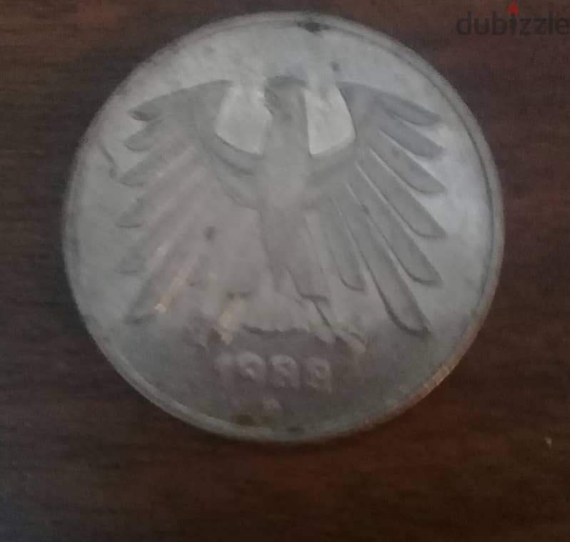 عملة معدنية 5 مارك ألمانى من الجمهورية الألمانية المتحدة عام 1988 0