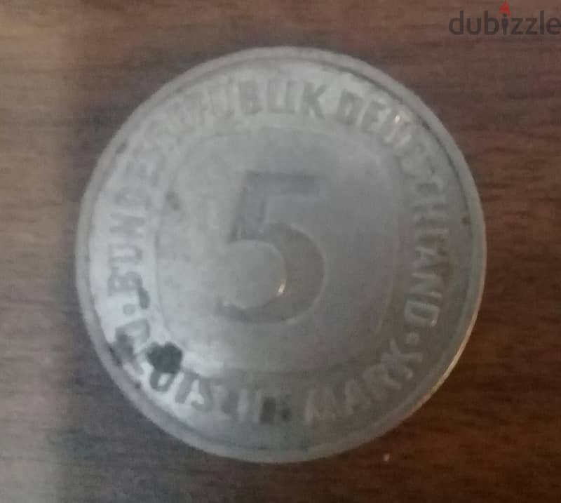 عملة معدنية 5 مارك ألمانى من الجمهورية الألمانية المتحدة عام 1988 1