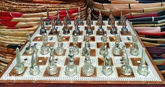 شطرنج نحاس+ قاعدة صدف شغل يدوي 0