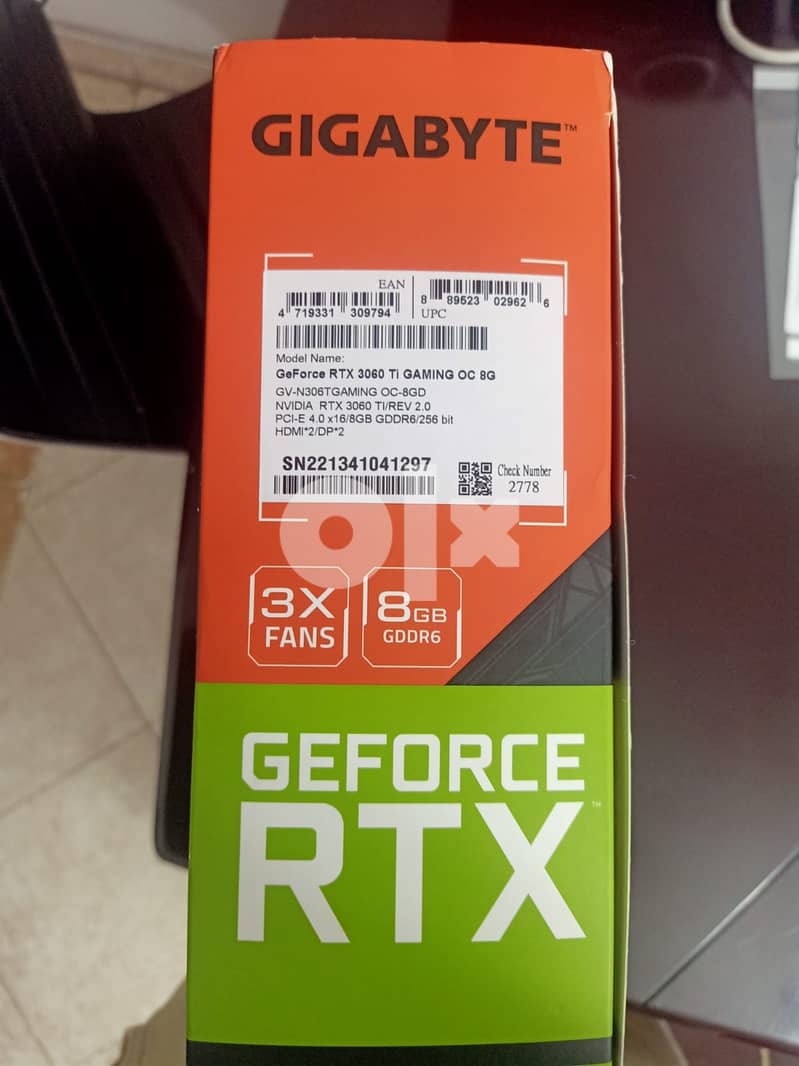 GIGABYTE Graphic card Nvidia GeForce RTX 3060 Ti Gaming OC LHR 8GB 1