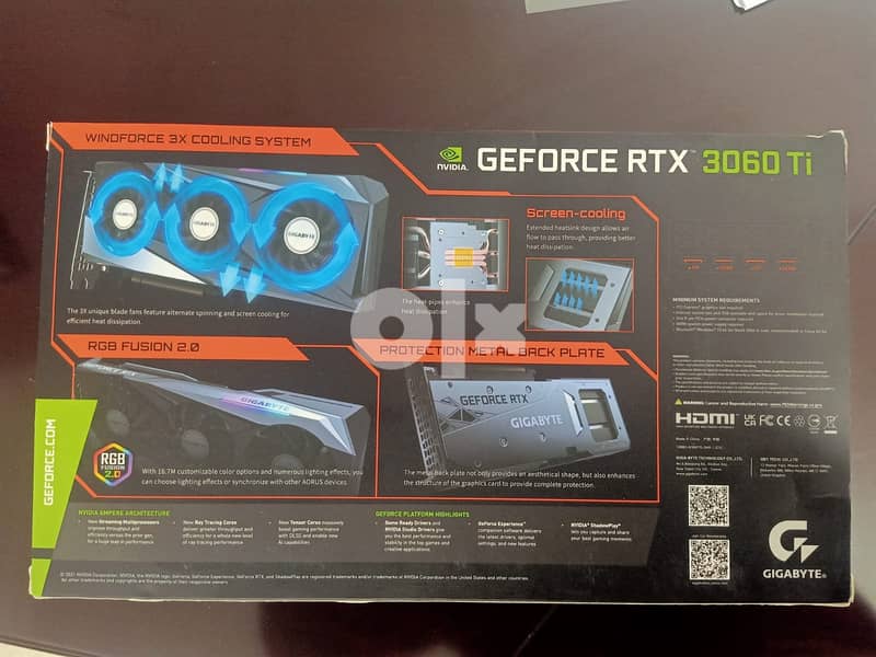 GIGABYTE Graphic card Nvidia GeForce RTX 3060 Ti Gaming OC LHR 8GB 3
