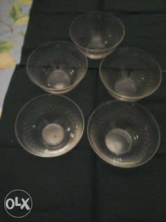 Vintage Clear Crystal Dessert Bowls سلاطين كريستال انتيك 0