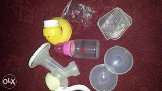 Set! dr. Frei manual Pump. Cilicone nipple protector. Breast Shells 0