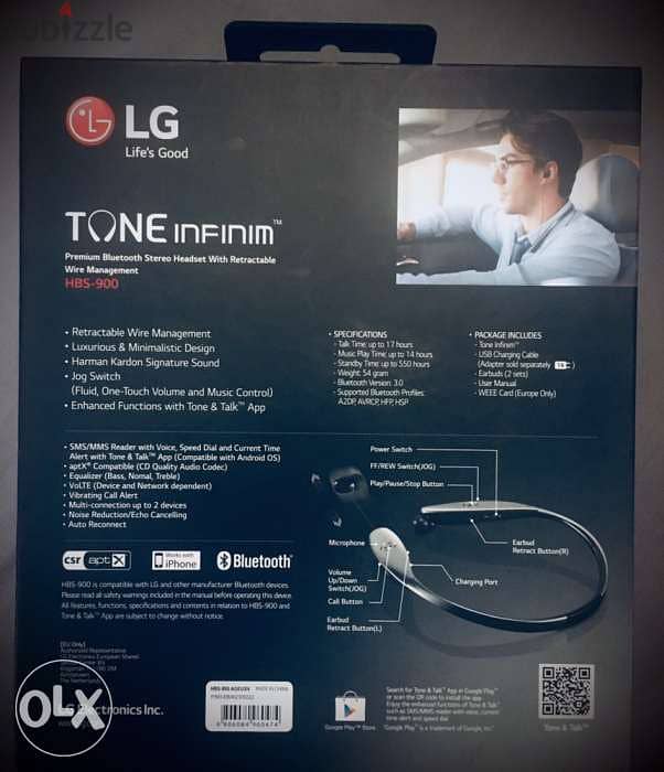 LG Bluetooth Stereo Headset - HBS 900 (Like Brand New) 1