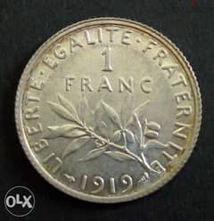 فرنك فرنسي - ١٩١٩ - فضة 0
