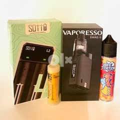 Vaporesso Swag II with Sotto Charger L2 and extra battery 300 mAh 0