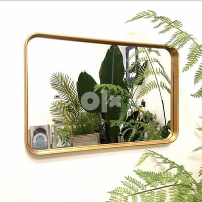 simple Alumnium Miror with Gold Frame