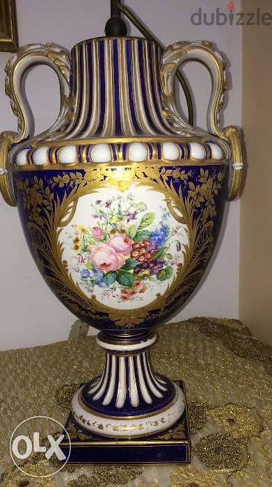 Sevres Antique vase , فازة اباجورة سيفر فرنساوي اصلي قديم مختومة ضخمة 4