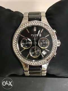 DKNY Black Dial Chronograph Steel and Ceramic Ladies Watch 0