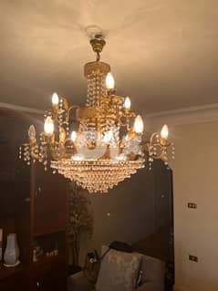3 Crystal Asfour chandelier  & 2 Crystal seeling 0