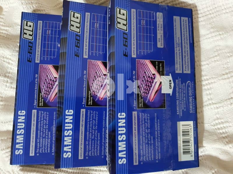 Samsung VHS E-60 High Grade AntiFungus Tape شريط فيديو سامسونج جديد 1