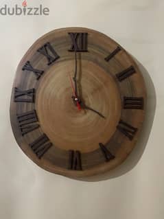 wood wall clock - ساعة حائط خشب شجر طبيعي 0