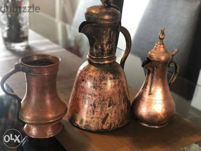 طقم شاي انتيك نحاس خام Antique copper Tea Set