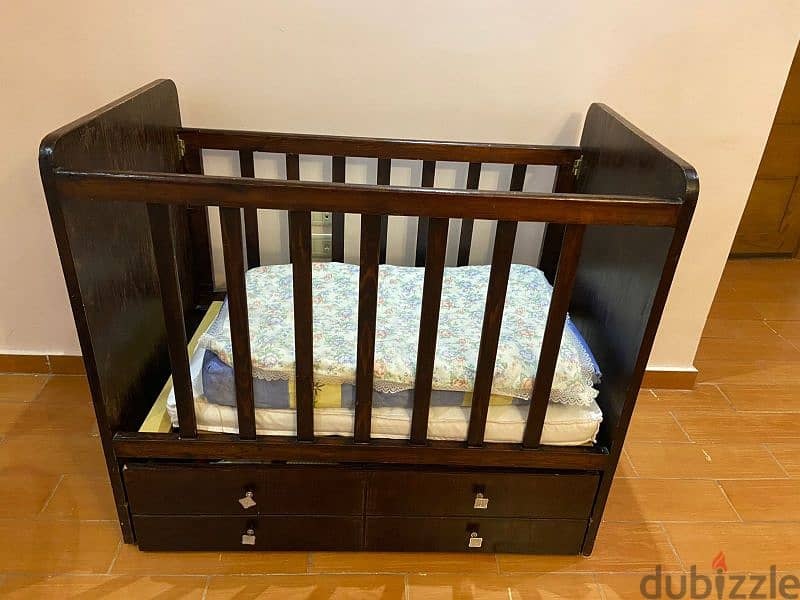 سرير اطفال خشب طبيعي 3