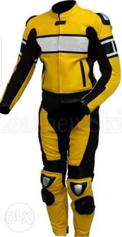 Safety suit for bikers. natural leather 0