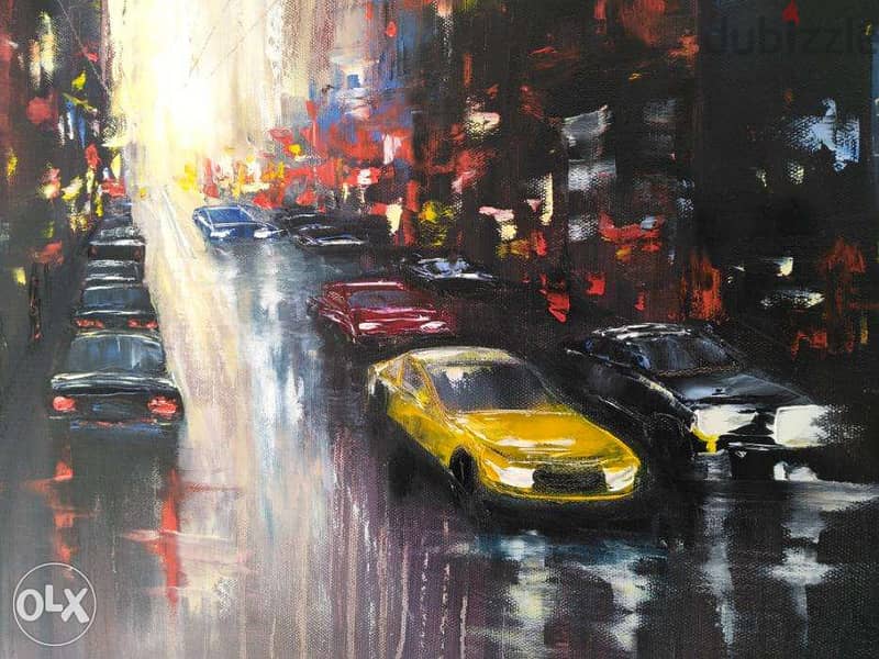 Rainy New York city, oil painting 2