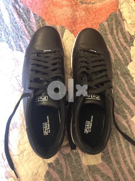 black polo ralphh shoes size 45 1