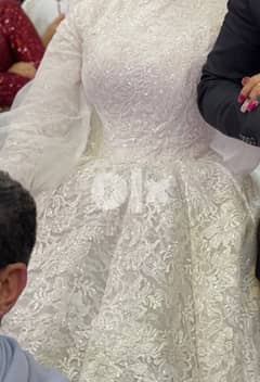 فستان زفاف ابيض استخدام مره واحده فقط 0