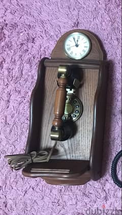 تليفون أرضى خشبى أشكال قديمة Nostalgic Woody Old Style Landline Phone 0