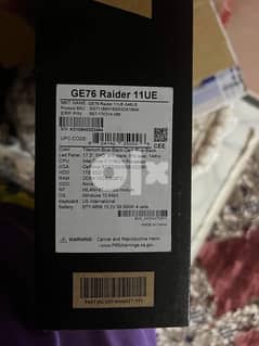 MSI Ge76 Raider i7-11800H RTX 3060 6GB 0
