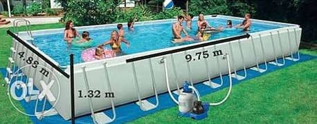 حمام سباحة مستطيل 9.75 × 4.88 × 132 0