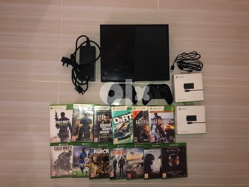 Xbox one upgraded with 2 controllers, 13 CDs 0