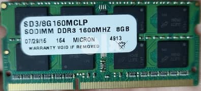 Ram 8GB DDR3