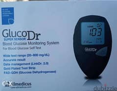 جهاز جلوكودكتور الكوري لقياس السكر بالدم ومعه 25 شريط مجانا GlucoDr 0