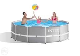 حمام سباحة انتكس دائرى 366 × 99 سم بالفلتر و سلم مزدوج 0