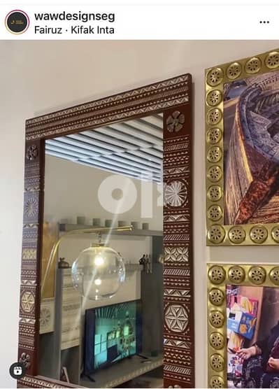 مرايا ديكور شغل يدوي 110*180 من تصميم شركة واو القاهرة