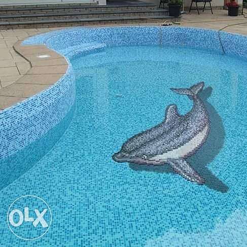 Mosaic tiles for pool بلاط حمام سباحه موزايك 1