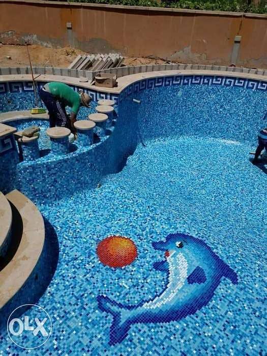 Mosaic tiles for pool بلاط حمام سباحه موزايك 2