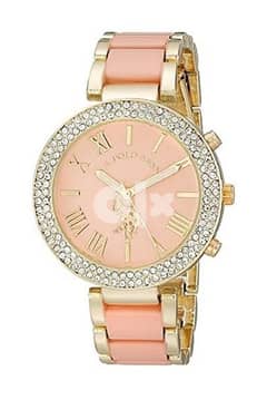 U. S. POLO ASSN. - USC40063 Gold-Tone and Pink Bracelet Watch 0