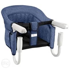 Foldable nonslip high baby chair attachable to the dining table (Blue) 0
