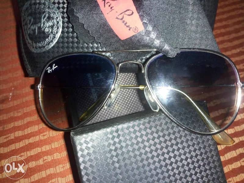 نضارة رايبان ايطالى Ray ban aviator blue 1