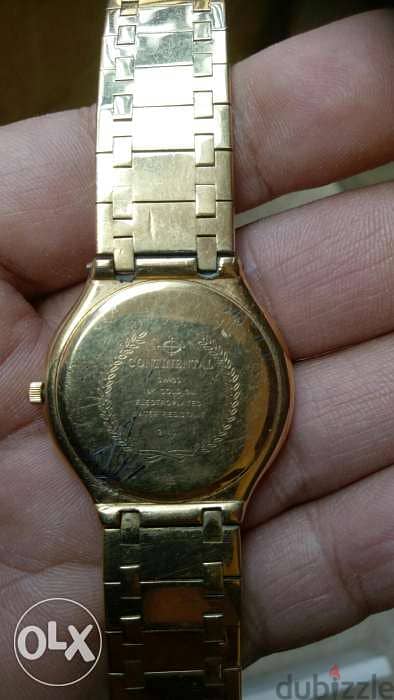 ساعة كونتنتال سويسرية أصلية مطلية بماء الذهب بحالة ممتازة راقية 1