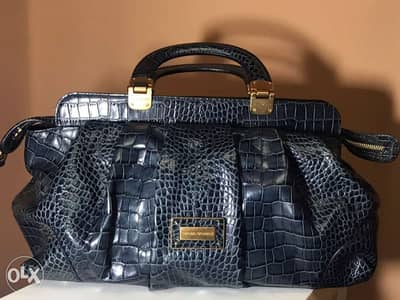 Blue-green crocodile leather embossed Emporio Armani bag