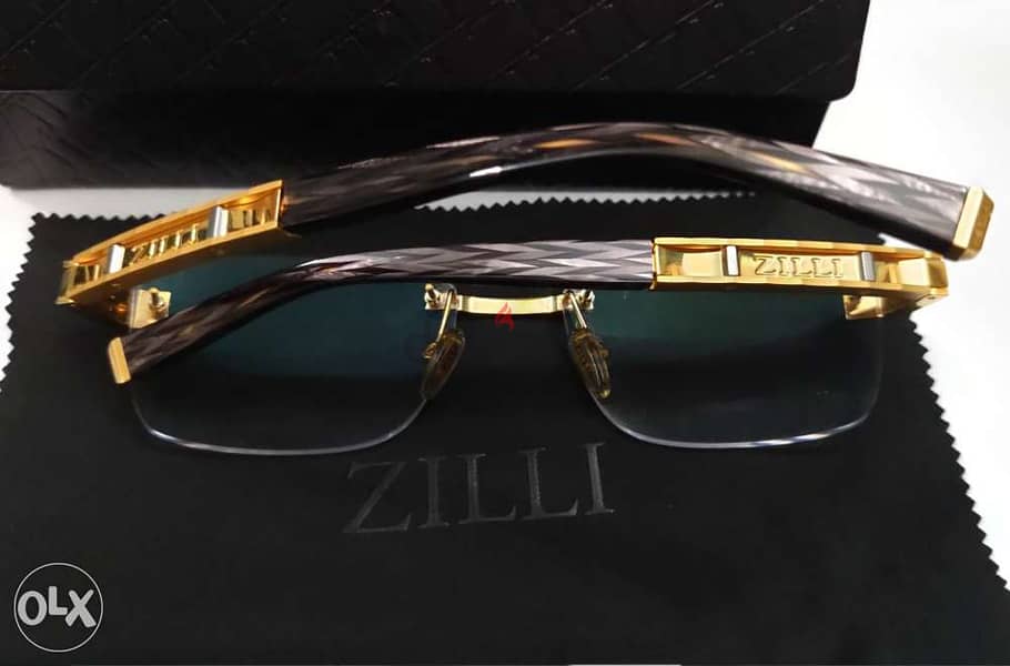 ZILLI frameless Eyeglasses Pure Titanium & hand made Acetate 2