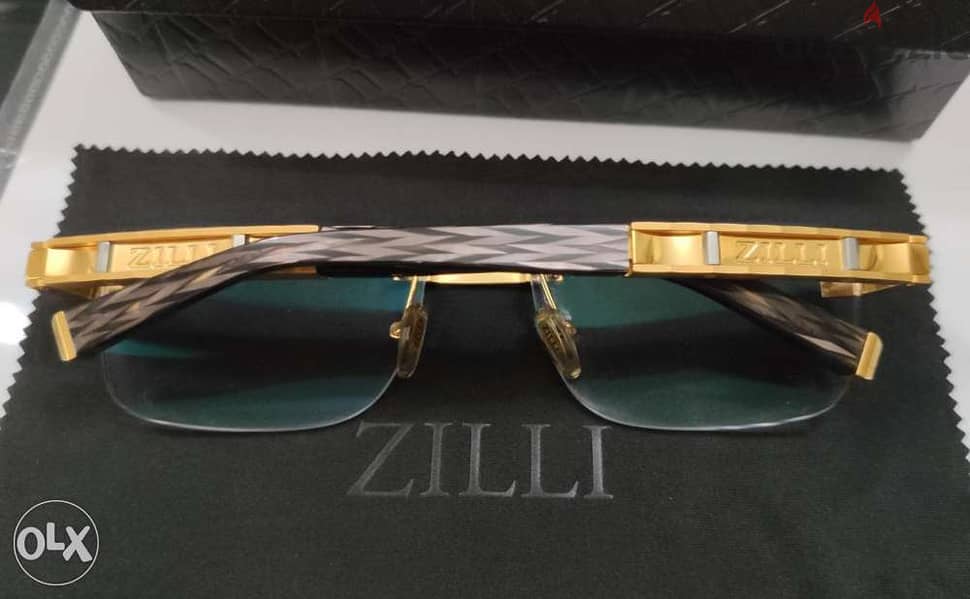 ZILLI frameless Eyeglasses Pure Titanium & hand made Acetate 3