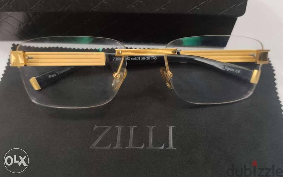 ZILLI frameless Eyeglasses Pure Titanium & hand made Acetate 4