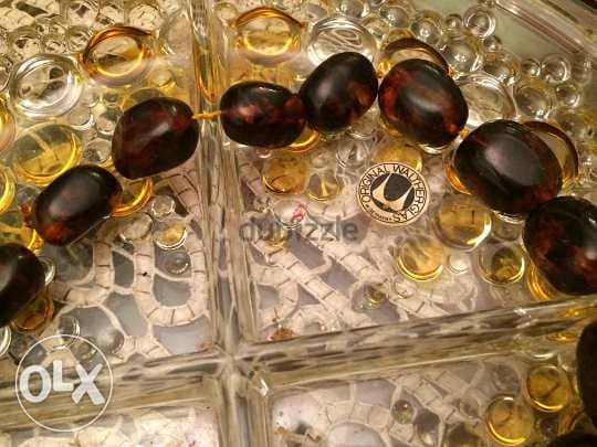 عقد كهرمان اصلي قديم حشري خراطة روسي antique natural amber necklace 4