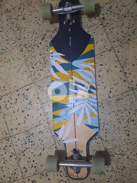 Skate longeboard (Decathlon) floral rfid بحالة جديدة حرفيا 2