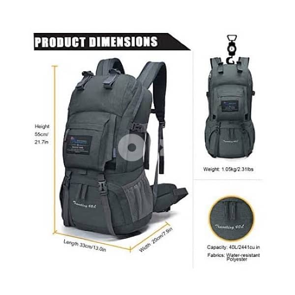 MOUNTAINTOP Hiking Backpack 40L 2