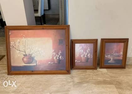 three framed prints