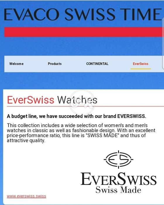 Everswiss watch (Swiss-made)ايفر سويس جديده تماما من الوكيل 7