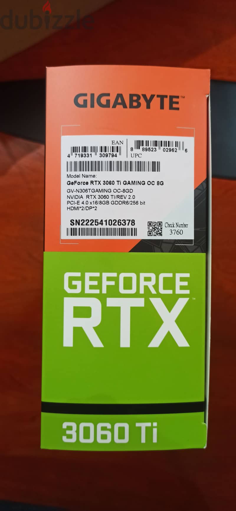 GIGABYTE VGA Nvidia GeForce RTX 3060 Ti Gaming OC LHR 8GB 3X FANS 3