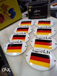 علم المانيا معدن يركب مسمار لسيارات الالماني الكلاسيك والانتيكة 0